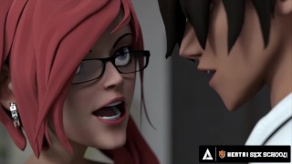 HENTAI SEX SCHOOL - Busty Hentai Teacher Shows Class Sex Techniques With Horny Students! CREAMPIE