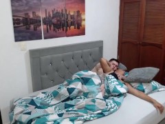 I entered my friend's bedroom with my sexy lingerie, I woke him up and asked him to fuck me