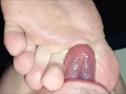 Preview 4 of Cleaning toe jam from between her toes and cumming on her feet