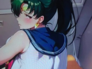 Sailormoon Babes getting Tributes from behind JIZZ TRIBUTE