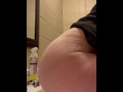 Preview 1 of Caught girl peeing in the sink at work in staff bathroom during potty break