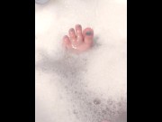 Preview 1 of Cum watch my cute blue toes in the bubble bath (TRY NOT TO DROOL)