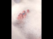 Preview 2 of Cum watch my cute blue toes in the bubble bath (TRY NOT TO DROOL)