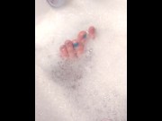 Preview 3 of Cum watch my cute blue toes in the bubble bath (TRY NOT TO DROOL)
