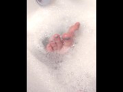 Preview 4 of Cum watch my cute blue toes in the bubble bath (TRY NOT TO DROOL)