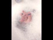 Preview 5 of Cum watch my cute blue toes in the bubble bath (TRY NOT TO DROOL)