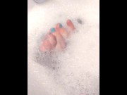 Preview 6 of Cum watch my cute blue toes in the bubble bath (TRY NOT TO DROOL)