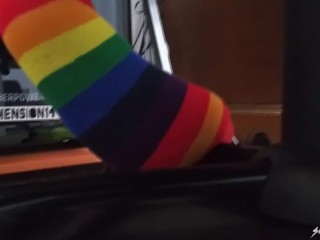 Rainbow Socks - Sock Fetish Video