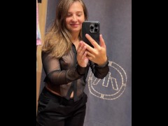 Trying on see through shirt in public! - Screenshot 16 of 16 - See Through