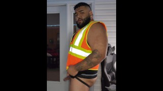 Construction worker jerking off