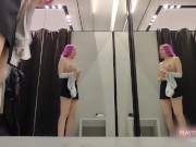 Preview 5 of Public Fitting Room Try On Haul Mom fingering herself!