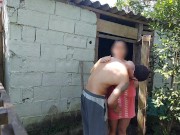 Preview 6 of Shower doesn't work, married woman asks farm caretaker for help using just a towel and pays with sex