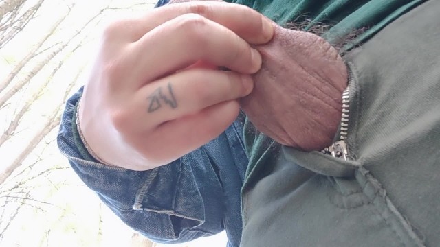 Like an eunuch - Empty ballsack on soft and hard cock and cumshot - cum drops right on camera lens Porn Video