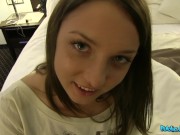 Preview 3 of PublicAgent - teen college babe with tight petite body experiences her first huge cock in hotel room