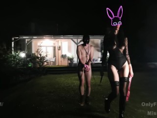 Walking My Bitchboy - Miss Annie - femdom female domination slave on leash dog slave humiliation Video