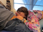 Preview 6 of Risky blowjob on the train in public
