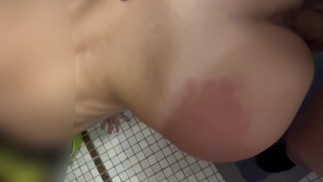 my girlfriend on the washing machine and cumming on her face! Amateur couple POV amateur