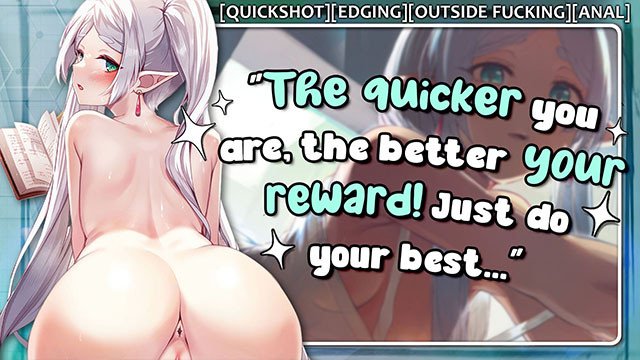 HENTAI JOI - Frieren challenges you to cum fast, she happens to be a beginner 🤍