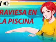 Preview 3 of JOI hentai, traviesa en la piscina. Voz española.