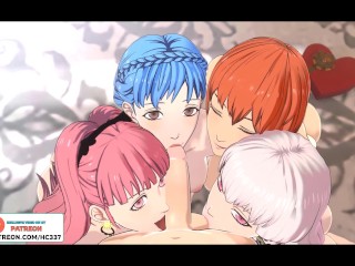 FIVE GIRLS BLOWJOB POW | HOTTEST HENTAI ANIMATION 4K 60FPS Video