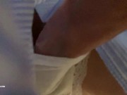 Preview 2 of Hot Rubbing pussy under skirt. Fetish in the public place. Real amateur video