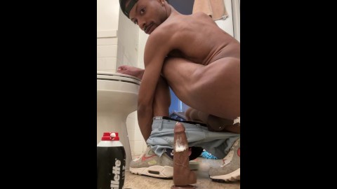 Prince-Cream bouncing on dildo with Cream and Cum