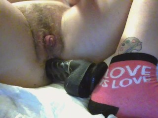 Ky BadWolf Anal with Big Black Dildo
