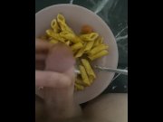 Preview 1 of Cum on food (macaroni)