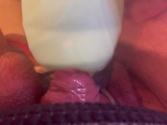 Trans man with fat T dick plays with new toy