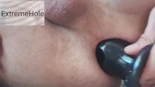Extreme anal. Destroying my ass with huge butt plug