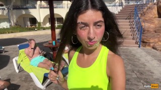 Fit girl has sex after training and wants cum on her face - Cumwalk