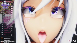 Paizuri (titty fucking & cum on tits) done by Hentai Vtuber Elfie Love in VR (not VRCHAT or MMD)