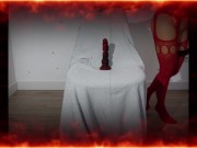 Preview 2 of Devil Girl Ride a Bad dragon with a Plug