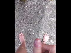 quick barefoot cum