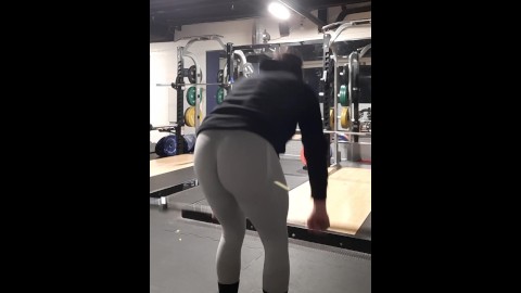 Sissy at the gym - Visible thong lines