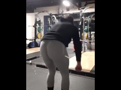 Sissy at the gym - Visible thong lines