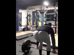 Sissy at the gym - Visible thong lines