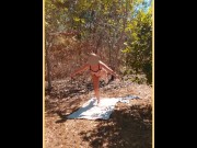 Preview 2 of MILF heads outdoors for nude public yoga