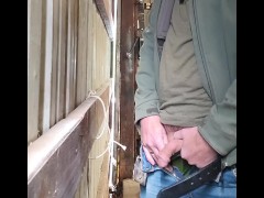 So desperate to pee I couldn't get my cock out in time