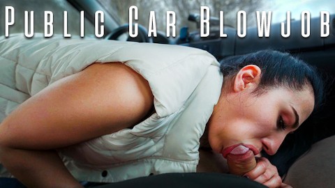 Quickie Public Car Blowjob And Cum Swallow