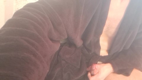 Outdoor play.edging my big cock