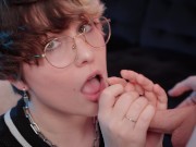Preview 4 of Cute fem twink On the cheerleading team Loves to suck daddies cock