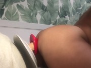 Preview 6 of ffunbutt's ass taking big dildos through a pig hole close up