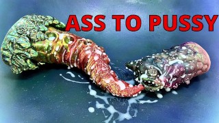 Tentacle Cums All Over Dragon Ass And Pussy