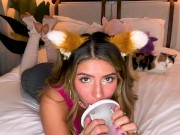 Preview 6 of ASMR Hot NEKO CAT GIRL TAKES CARES OF YOUR EARS LICKING LONG TONGUE MEOW CorneliustheCat ASMR