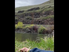 Sissyboy showing off feet in flip flops