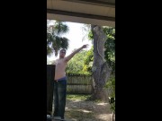 Preview 2 of Eclipse jerking outside (sex magic)