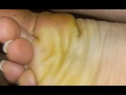 Preview 4 of Close-up dirty foot worship with footjob and cumshot