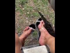 Would you cover my toes in cum and help me clean them off?
