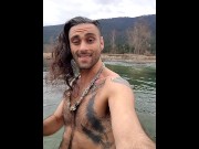 Preview 6 of Skinnydipping outdoors with your favorite tattooed hairy man